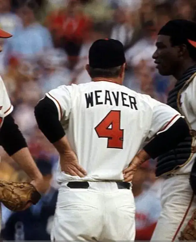 EARL WEAVER Baltimore Orioles 1969 Majestic Cooperstown Home Baseball Jersey 