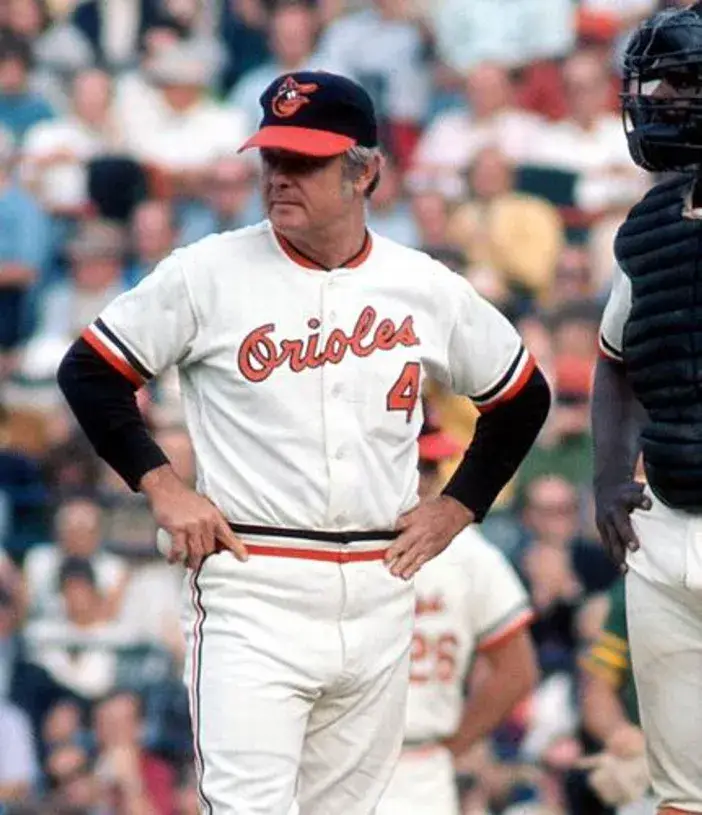 EARL WEAVER Baltimore Orioles 1982  Majestic Cooperstown Throwback Baseball Jersey 