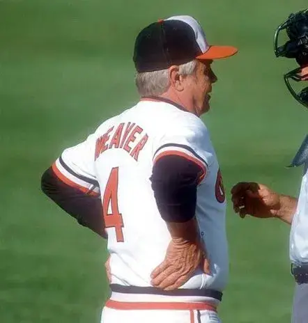 EARL WEAVER Baltimore Orioles 1982  Majestic Cooperstown Throwback Baseball Jersey 
