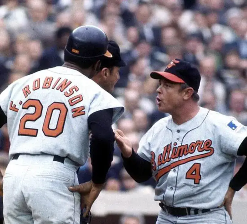 FRANK ROBINSON Baltimore Orioles 1969 Majestic Cooperstown Away Baseball Jersey 