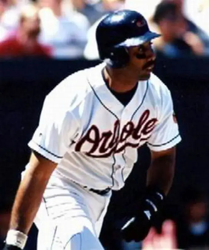 HAROLD BAINES Baltimore Orioles 1995 Majestic Throwback Baseball Jersey 