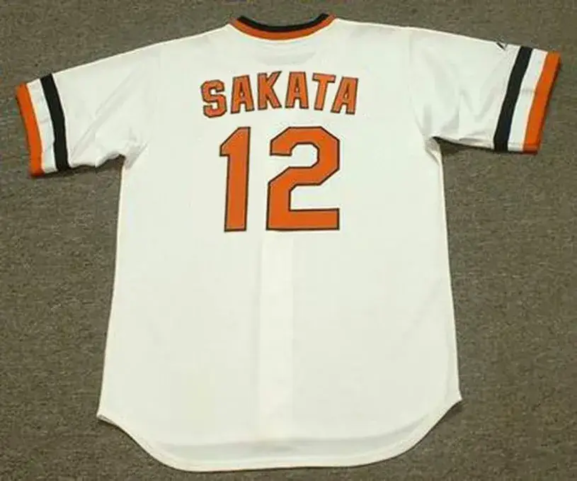 LENN SAKATA Baltimore Orioles 1983 Majestic Throwback Baseball Jersey 