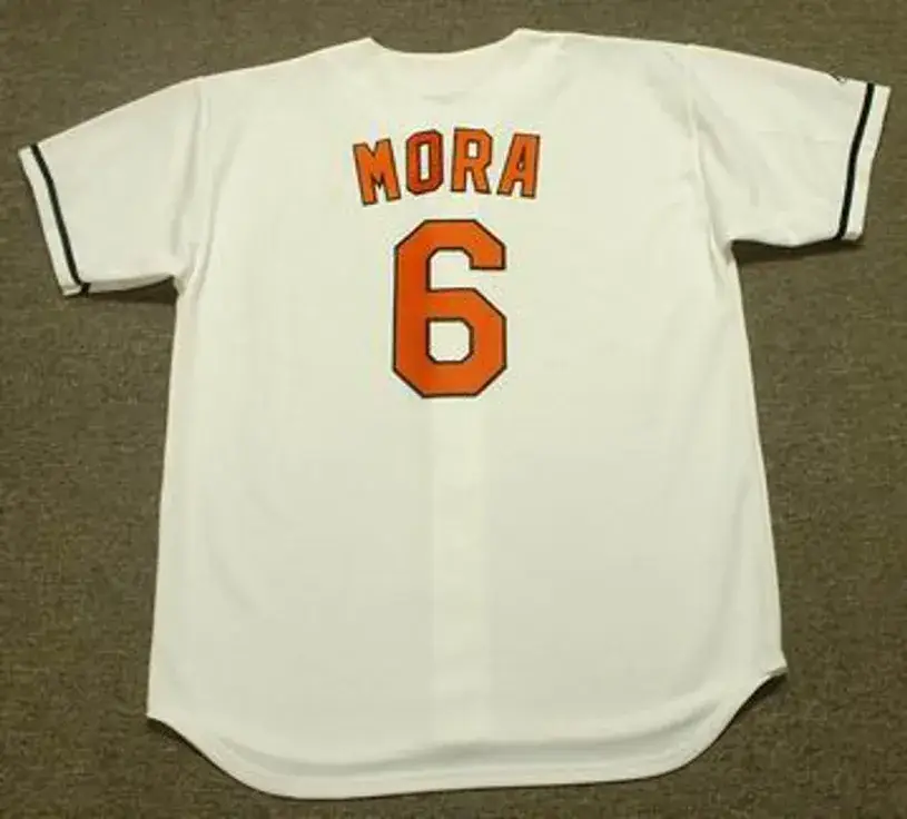 MELVIN MORA Baltimore Orioles 2004 Majestic Throwback Home Baseball Jersey 