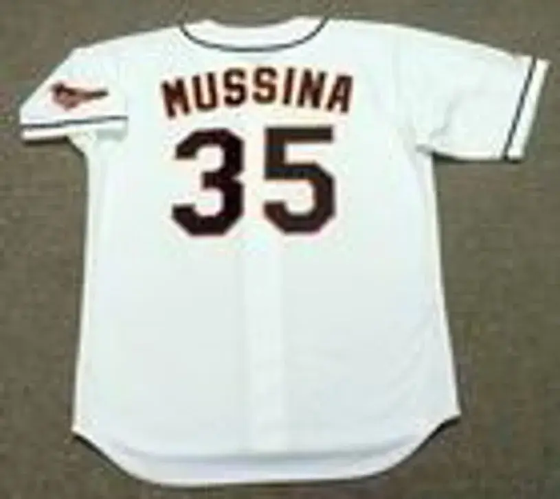 MIKE MUSSINA Baltimore Orioles 1999 Home Majestic Throwback Baseball Jersey 