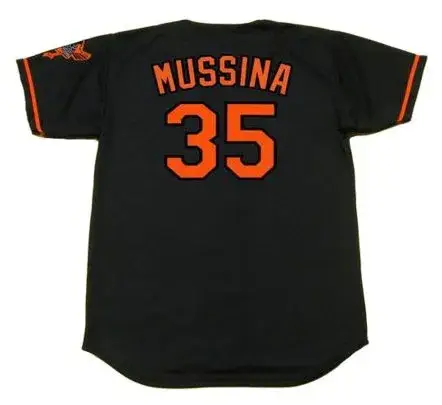 MIKE MUSSINA Baltimore Orioles 2000 Majestic Alternate Throwback Baseball Jersey 