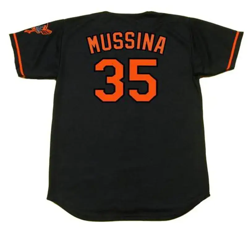 MIKE MUSSINA Baltimore Orioles 2000 Majestic Alternate Throwback Baseball Jersey 
