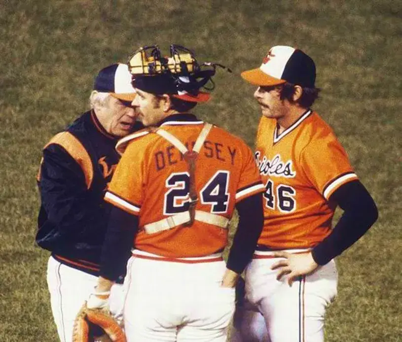 RICK DEMPSEY Baltimore Orioles 1979 Majestic Cooperstown Baseball Jersey 