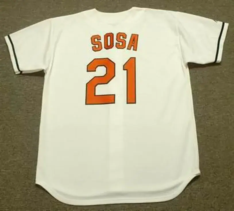 SAMMY SOSA Baltimore Orioles 2005 Majestic Throwback Home Baseball Jersey 