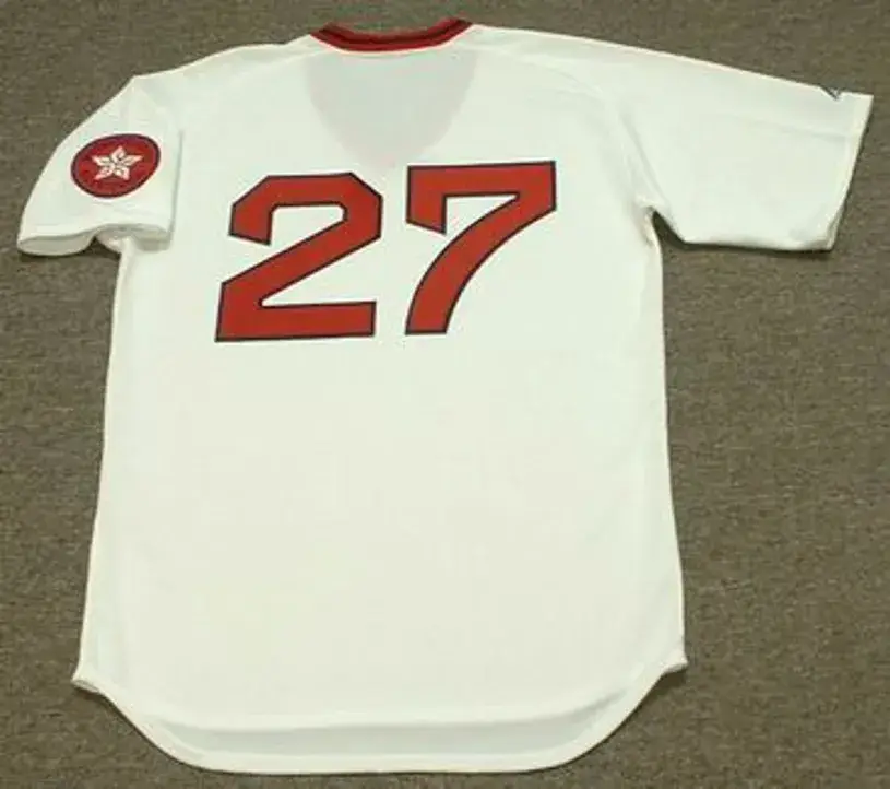 CARLTON FISK Boston Red Sox 1975 Majestic Cooperstown Throwback Baseball Jersey 