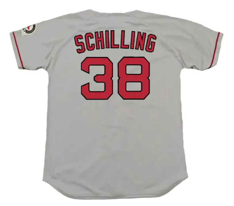 CURT SCHILLING Boston Red Sox 2004 Majestic Throwback Away Baseball Jersey 
