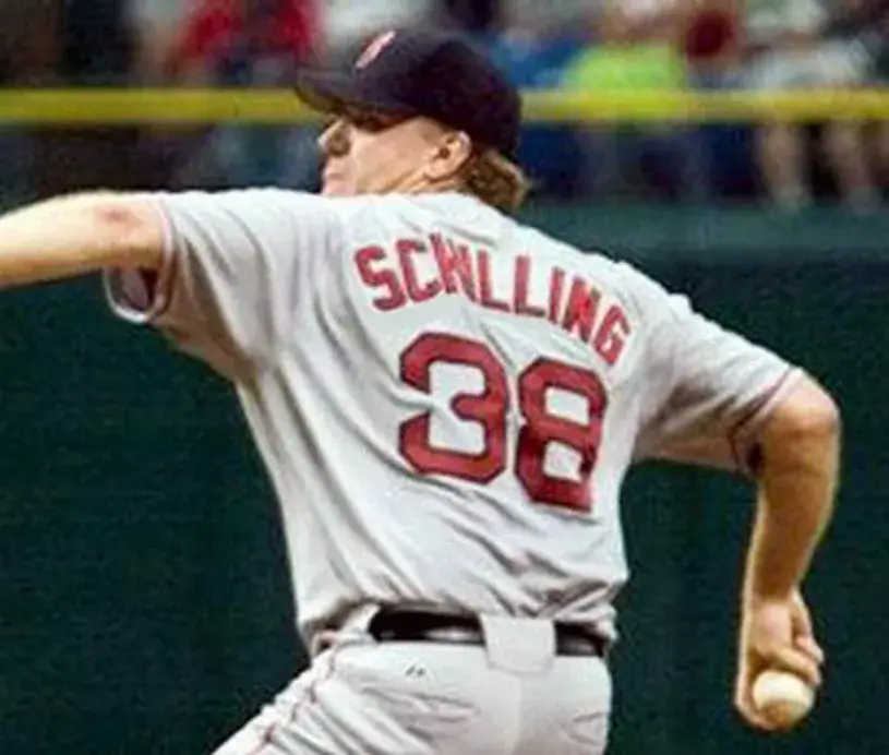 CURT SCHILLING Boston Red Sox 2004 Majestic Throwback Away Baseball Jersey 