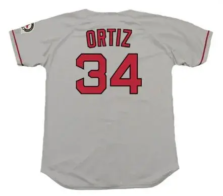 DAVID ORTIZ Boston Red Sox 2004 Majestic Throwback Away Baseball Jersey 