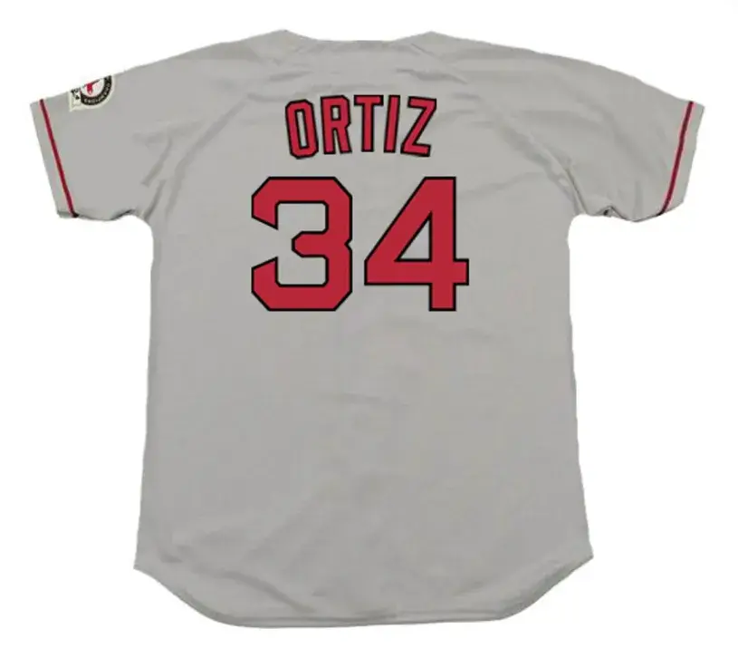 DAVID ORTIZ Boston Red Sox 2004 Majestic Throwback Away Baseball Jersey 