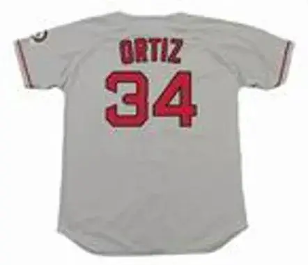 DAVID ORTIZ Boston Red Sox 2004 Majestic Throwback Away Baseball Jersey 