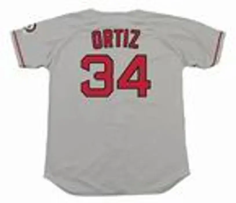 DAVID ORTIZ Boston Red Sox 2004 Majestic Throwback Away Baseball Jersey 