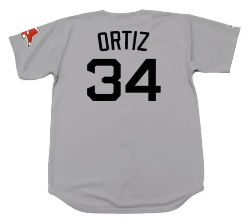 DAVID ORTIZ Boston Red Sox 2009 Majestic Throwback Away Baseball Jersey 