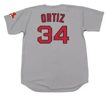 DAVID ORTIZ Boston Red Sox 2016 Away Majestic Throwback Baseball Jersey 