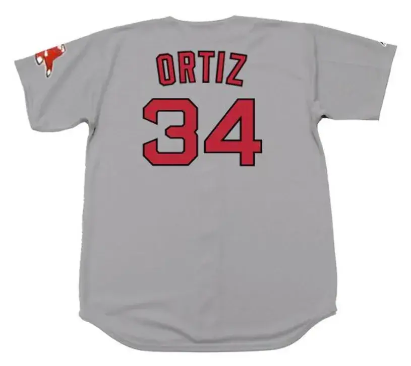 DAVID ORTIZ Boston Red Sox 2016 Away Majestic Throwback Baseball Jersey 