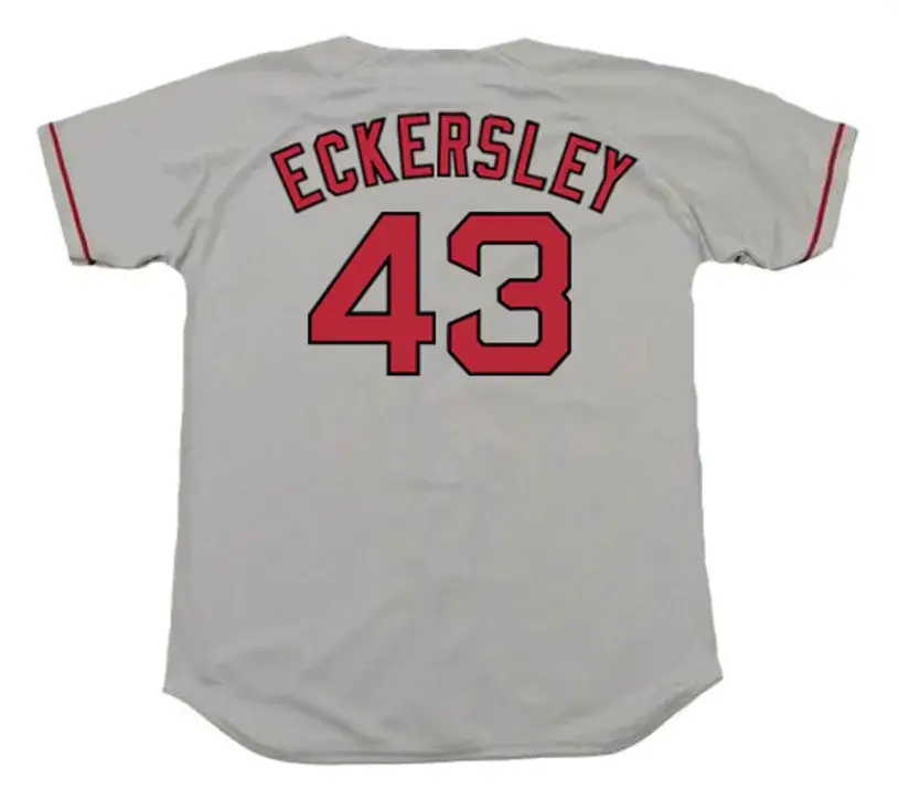 DENNIS ECKERSLEY Boston Red Sox 1998 Majestic Throwback Away Baseball Jersey 