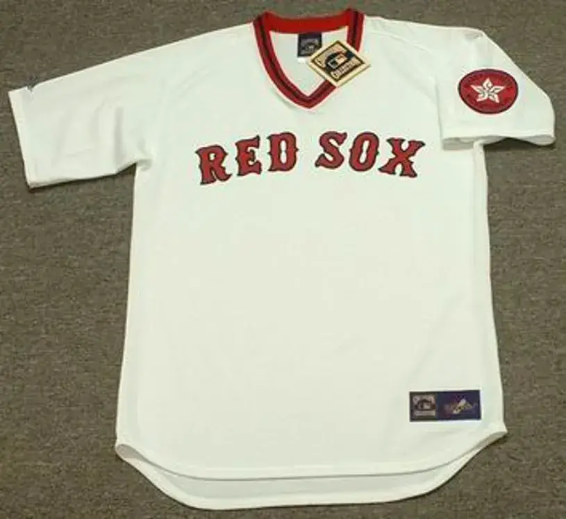 DENNY DOYLE Boston Red Sox 1975 Majestic Cooperstown Throwback Baseball Jersey