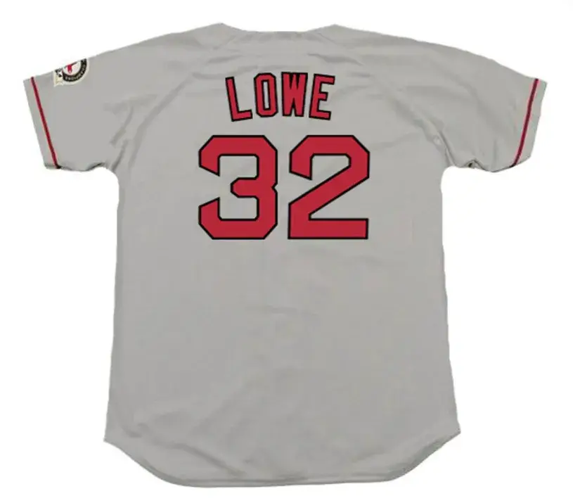 DEREK LOWE Boston Red Sox 2004 Majestic Throwback Away Baseball Jersey 
