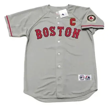 JASON VARITEK Boston Red Sox 2004 Majestic Throwback Away Baseball Jersey
