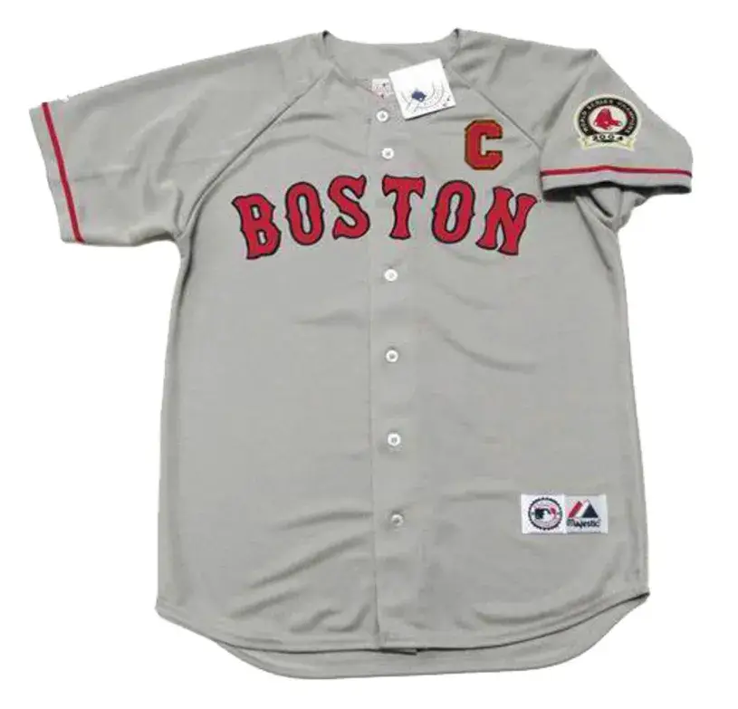 JASON VARITEK Boston Red Sox 2004 Majestic Throwback Away Baseball Jersey
