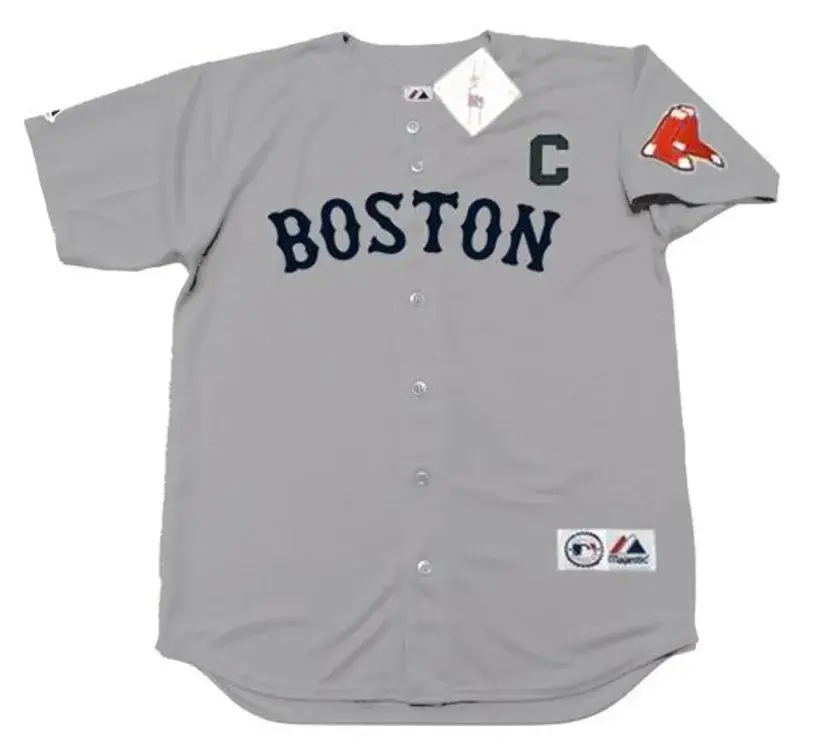JASON VARITEK Boston Red Sox 2009 Majestic Throwback Away Baseball Jersey