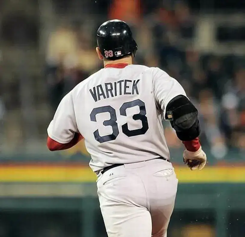 JASON VARITEK Boston Red Sox 2009 Majestic Throwback Away Baseball Jersey 
