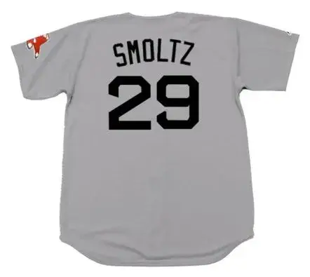 JOHN SMOLTZ Boston Red Sox 2009 Majestic Throwback Away Baseball Jersey 
