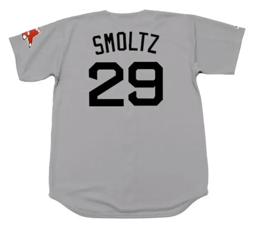 JOHN SMOLTZ Boston Red Sox 2009 Majestic Throwback Away Baseball Jersey 