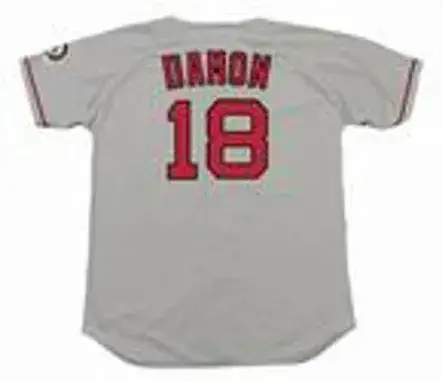 JOHNNY DAMON Boston Red Sox 2004 Majestic Throwback Away Baseball Jersey 