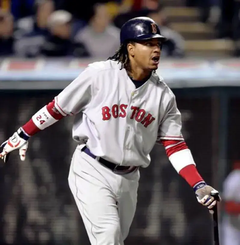 MANNY RAMIREZ Boston Red Sox 2004 Majestic Throwback Away Baseball Jersey 
