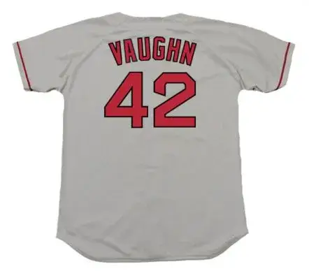 MO VAUGHN Boston Red Sox 1996 Majestic Throwback Away Baseball Jersey 