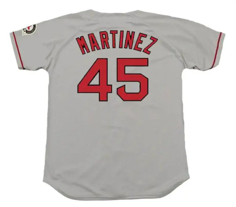 PEDRO MARTINEZ Boston Red Sox 2004 Away Majestic Baseball Throwback Jersey 