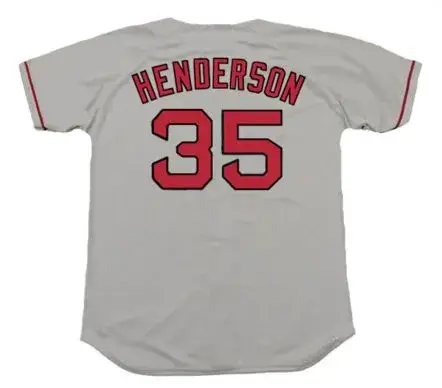 RICKEY HENDERSON Boston Red Sox 2002 Away Majestic Baseball Throwback Jersey 