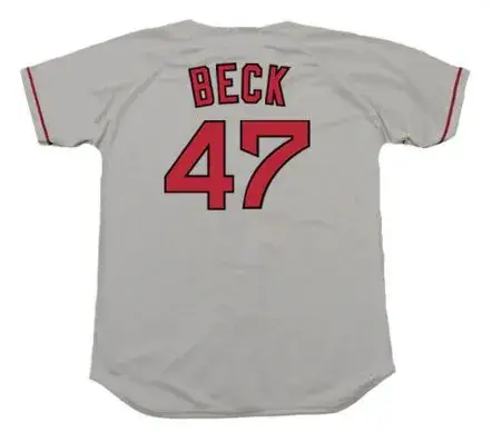ROD BECK Boston Red Sox 2001 Majestic Throwback Away Baseball Jersey 