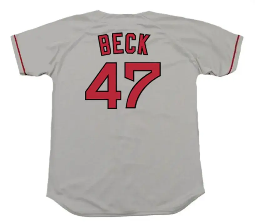 ROD BECK Boston Red Sox 2001 Majestic Throwback Away Baseball Jersey 