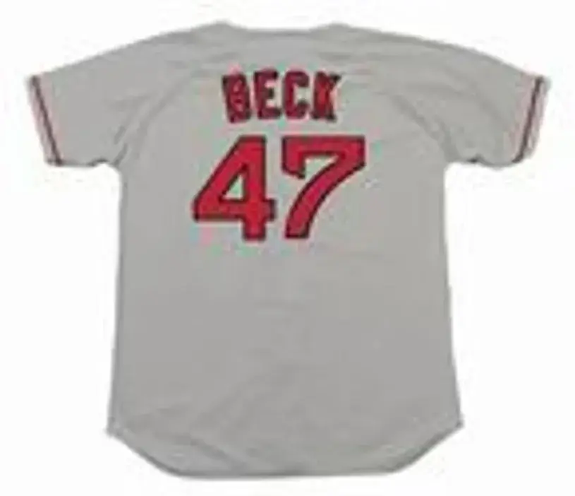 ROD BECK Boston Red Sox 2001 Majestic Throwback Away Baseball Jersey 