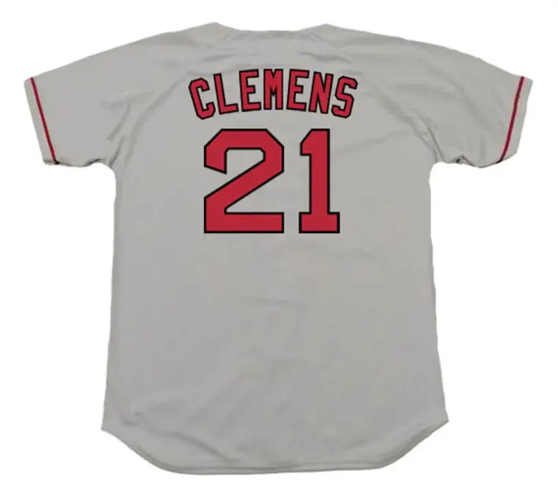 ROGER CLEMENS Boston Red Sox 1990 Majestic Throwback Away Baseball Jersey 