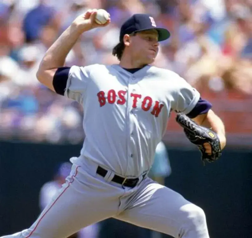 ROGER CLEMENS Boston Red Sox 1990 Majestic Throwback Away Baseball Jersey 