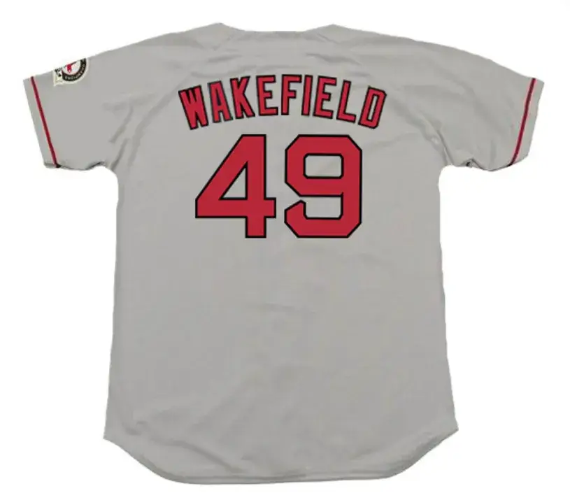 TIM WAKEFIELD Boston Red Sox 2004 Majestic Throwback Away Baseball Jersey 
