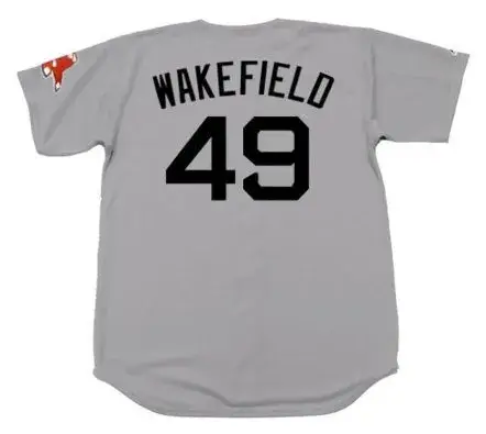 TIM WAKEFIELD Boston Red Sox 2009 Majestic Throwback Away Baseball Jersey 