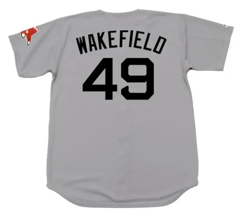 TIM WAKEFIELD Boston Red Sox 2009 Majestic Throwback Away Baseball Jersey 