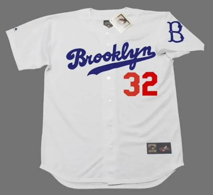 SANDY KOUFAX Brooklyn Dodgers 1950’s Home Majestic  Baseball Throwback Jersey 