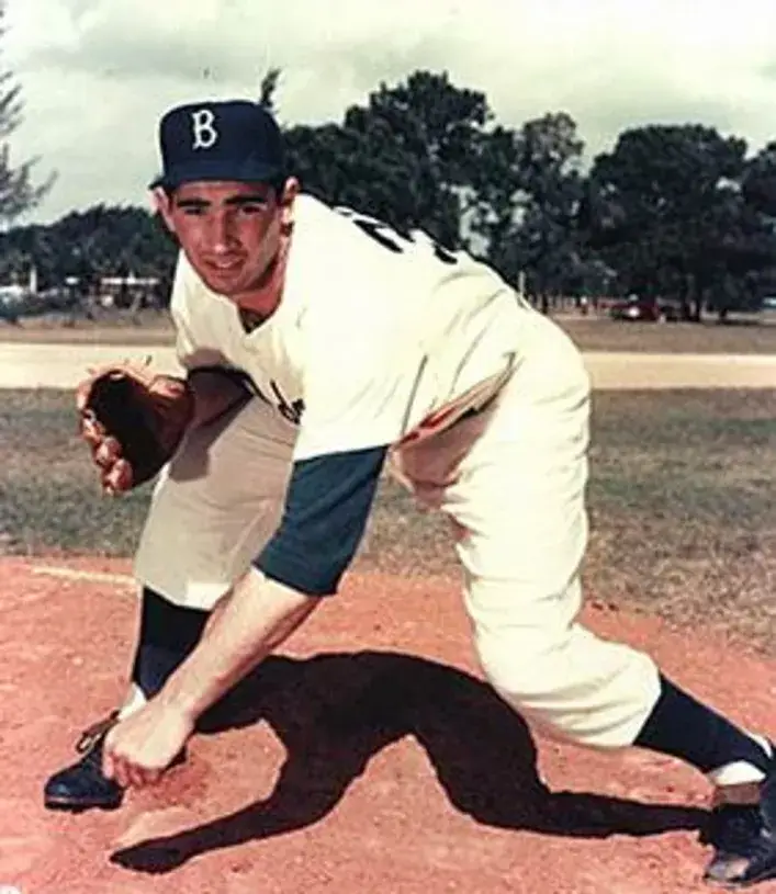 SANDY KOUFAX Brooklyn Dodgers 1950’s Home Majestic  Baseball Throwback Jersey 