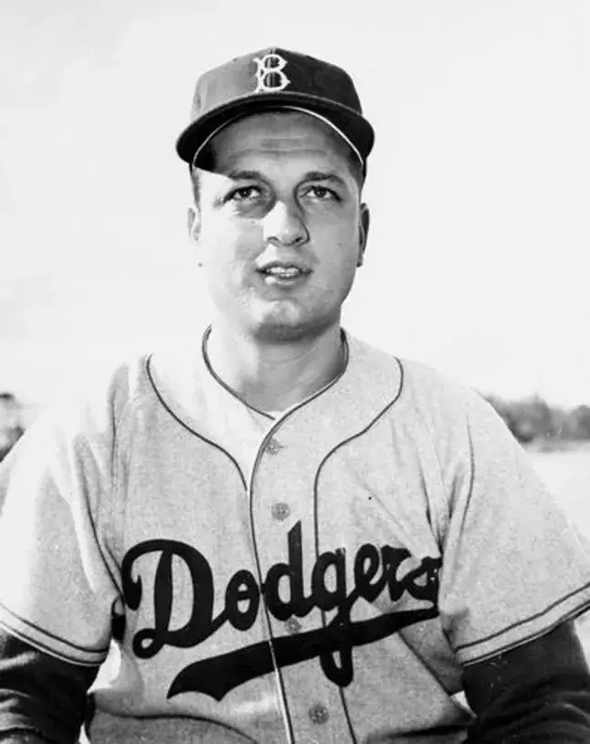 TOMMY LASORDA Brooklyn Dodgers 1955 Majestic Cooperstown Away Baseball Jersey 