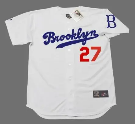 TOMMY LASORDA Brooklyn Dodgers Majestic Cooperstown Throwback Baseball Jersey 