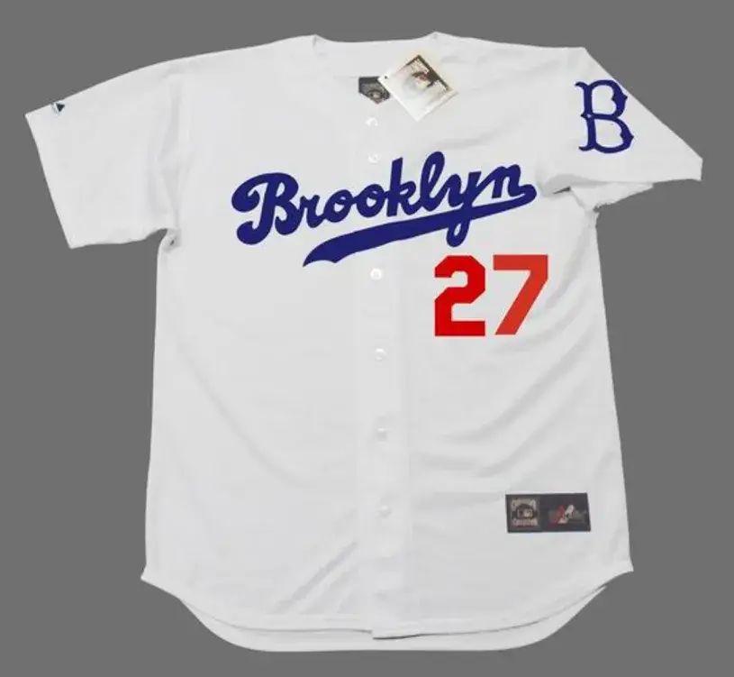TOMMY LASORDA Brooklyn Dodgers Majestic Cooperstown Throwback Baseball Jersey 