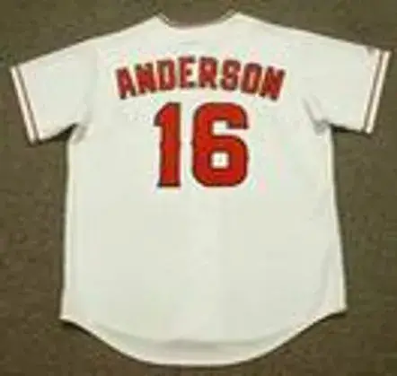 GARRET ANDERSON Anaheim Angels 2002 Home Majestic Throwback Baseball Jersey 